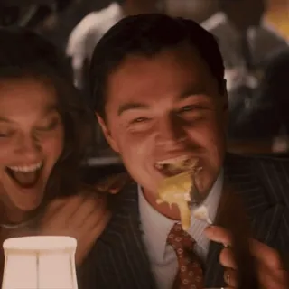 🤣 Leonardo DiCaprio The Great Gatsby Leonardo DiCaprio, El gran Gatsby, Actor, Comiendo, Película telegram sticker