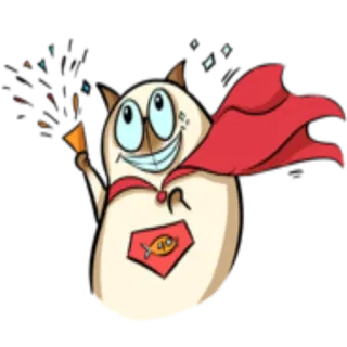 🎉 gato, superhéroe, dibujos animados, lindo, animal, volando, campana telegram sticker
