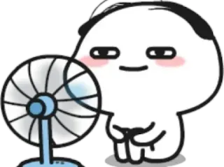🍓 Cartone animato, Illustrazione, Fan, Raffreddamento, Personaggio, Espressione telegram sticker