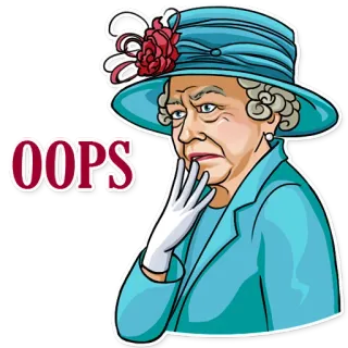 😧 Queen Elizabeth II OOPS reina, isabel, ups, real, monarca telegram sticker