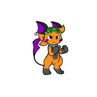 😡 desenho animado, animal, personagem, laranja, roxo telegram sticker