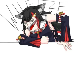 😁 WHEEZE Anime, Arfando, Engraçado, Mangá, Orelhas de gato, Chorando, Rindo telegram sticker