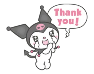 😊 Kuromi Thank you! Anime, Personage, Leuk, Bedankt, Huilend telegram sticker