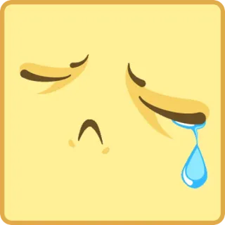 😢 smutny, płacz, emoji, łzy, żółty, wyraz twarzy, twarz telegram sticker
