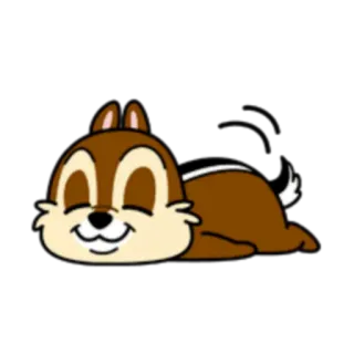 😌 卡通, 动物, 可爱, 松鼠, 困 telegram sticker