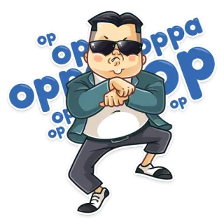 😎 oppa korean, oppa, character, sunglasses, pop culture, sticker telegram sticker