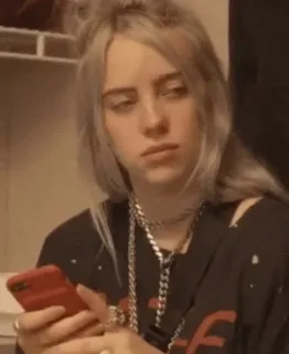 🌊 Billie Eilish billie eilish, piosenkarka, muzyk, celebrytka, osoba, kobieta telegram sticker