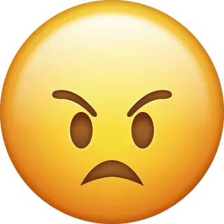 😠 emoji, angry, face, mad, frustrated, expression, yellow telegram sticker