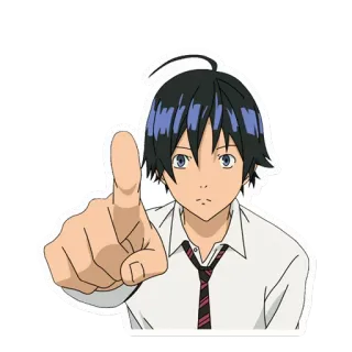 👉 Anime, Chłopak, Wskazywanie palcem, Manga, Postać, Nastolatek telegram sticker