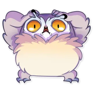 😱 卡通, 动物, 压力大, 搞笑, 可爱, 狐猴, 紫色, 焦虑 telegram sticker