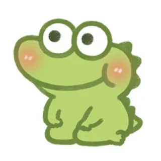 🙂 frog, cartoon, cute, animal, green, dinosaur, kawaii, sticker telegram sticker