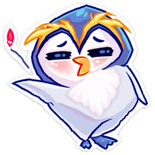 ❤️ chim cánh cụt, dễ thương, hoạt hình, động vật, chim, nhãn dán telegram sticker