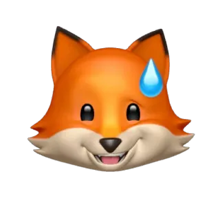 😅 zorro, emoji, sudor, nervioso, animal, cara whatsapp sticker