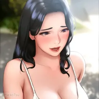 ☺ femme, dessin animé, animé, art numérique, beauté, féminin, brune telegram sticker
