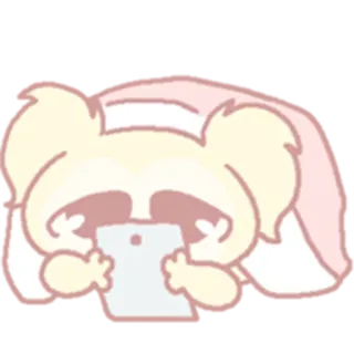 🤕 漫画, クマ, かわいい, 眠い, タブレット, 動物 telegram sticker