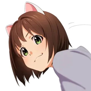 😘 Anime, Manga, Oreilles de chat, Fille, Mignon, Dessin animé telegram sticker