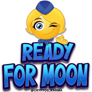 🙋‍♀️ READY FOR MOON Emoji, Assistente di volo, Spazio, Luna, Pronto telegram sticker