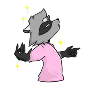 ✨ raton laveur, dessin animé, geste, autocollant, animal whatsapp sticker