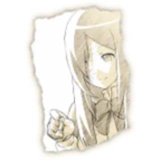 ▪ Аниме, Девушка, Эскиз, Рисунок, Милый, Указывает, Мультфильм whatsapp sticker