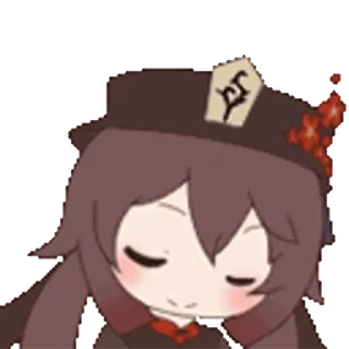 👑 Hu Tao Genshin Impact Anime, Ragazza, Carino, Chibi, Genshin Impact telegram sticker