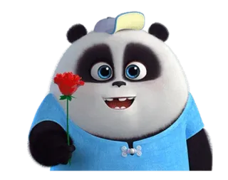 🐼 Panda, Flor, Lindo, Dibujos animados, Animal whatsapp sticker