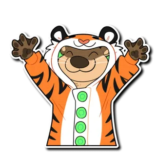 🐯 otter, kigurumi, tiger, animal, onesie, cute telegram sticker