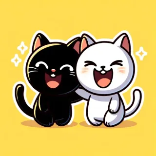 😁 cat, kitten, cartoon, cute, friendship, kawaii, animal, happy telegram sticker