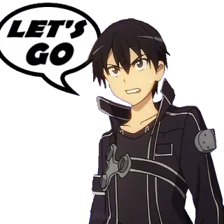 🚶 Kirito Sword Art Online LET'S GO anime, manga, kirito, lets go, sword art online telegram sticker
