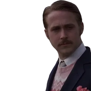 😞 Ryan Gosling acteur, film, portret, snor, man whatsapp sticker