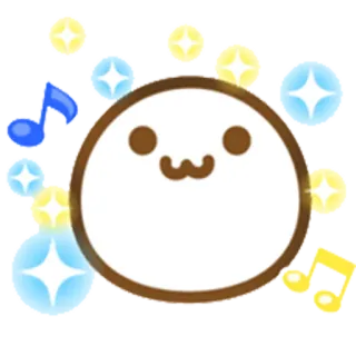 🙂 Desenho animado, Fofo, Kawaii, Sticker, Brilho, Música whatsapp sticker