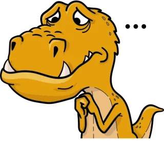 😞 dinosaurier, traurig, cartoon, t-rex whatsapp sticker