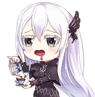 🤤 Echidna Re:Zero Anime, Manga, Niedlich, Kawaii, Chibi whatsapp sticker