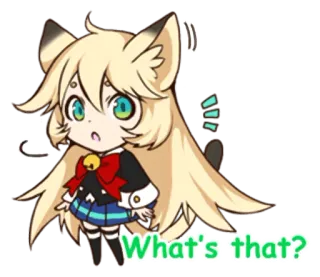 😮 What's that? Anime, Chibi, Orecchie da gatto, In dubbio, Carino telegram sticker