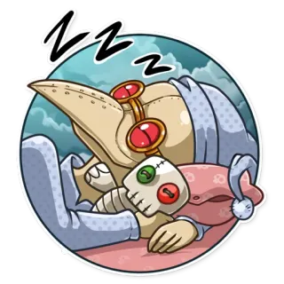 😴 tidur, boneka, kartun, masker, waktu tidur, bantal telegram sticker