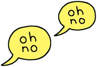 😐 oh no oh no bocadillo, oh no, preocupado, preocupación, dibujos animados, amarillo telegram sticker