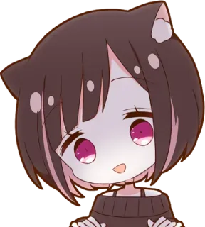 😳 Anime, Katze, Mädchen, Süß, Chibi, Kawaii telegram sticker