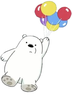 🎈 Ice Bear We Bare Bears Ice Bear, We Bare Bears, desenho animado, urso polar, balões telegram sticker
