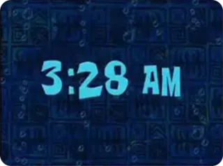 😔 3:28 AM temps, nuit, matin, numérique, horloge telegram sticker
