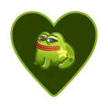 💚 Frosch, Grün, Herz, Aufkleber telegram sticker