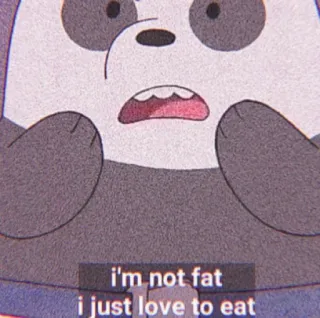 🧸 i'm not fat
i just love to eat Мультфильм, Панда, Ест, Милый whatsapp sticker