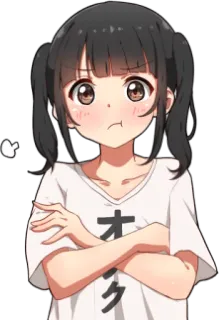 😤 オタク Anime Mädchen, Schmollmund, Otaku, Japanischer Text, Fanart, Cartoon, Süß, Manga whatsapp sticker
