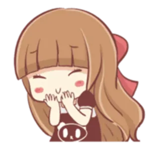 ☺️ Cartoon, Anime, Mädchen, Süß, Kawaii, Sticker, Niedlich, Errötend telegram sticker