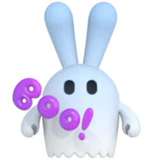 👻 boo! การ์ตูน, ผี, กระต่าย, น่ากลัว, ฮาโลวีน, บู telegram sticker