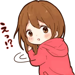 😯 えっ? Anime, Dessin animé, Fille, Question, Mignon, Japonais telegram sticker