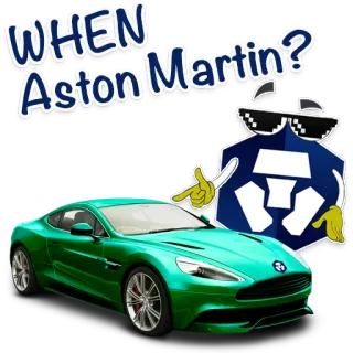 🏎 WHEN Aston Martin? aston martin, carro, luxo, cripto, meme telegram sticker