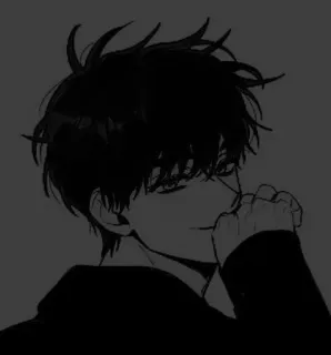 🔗 Anime, Manga, Chłopak, Czarne włosy, Rysunek telegram sticker