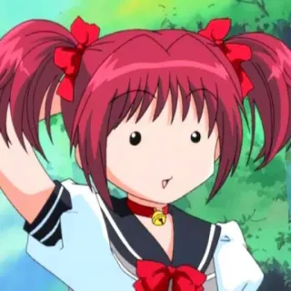 😳 Anime Mädchen, niedlich, rote Haare, Zöpfe, Schuluniform, Cartoon, Manga, Charakter whatsapp sticker