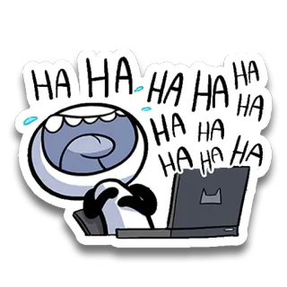 😂 HA HA HA HA HA HA HA HA HA HA HA risa, dibujo animado, ordenador, jaja, divertido, monigote whatsapp sticker