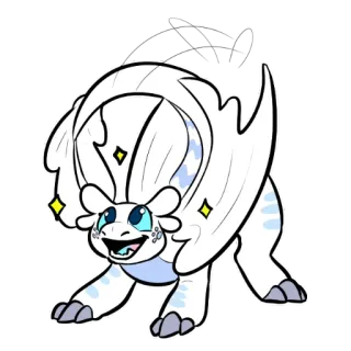 🌟 dragon, dessin animé, animal, mignon, blanc, étincelant telegram sticker