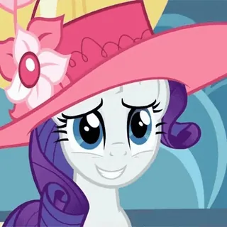 😬 Rarity My Little Pony poney, dessin animé, cheval, rarity, chapeau, mode, crinière telegram sticker